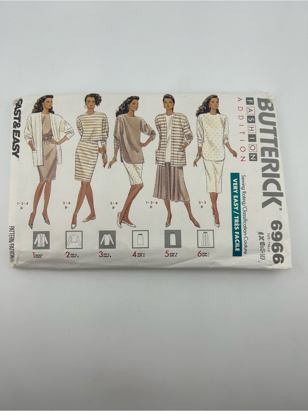 2 for 22$ 🧵 BUTTERICK 🧵 Misses' Jacket, Top and Skirt Sewing Pattern 6966